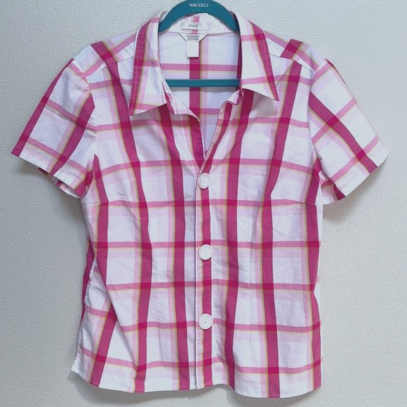 Christopher & Banks Tops - Stretch Plaid Blouse by Christopher & Banks